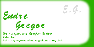 endre gregor business card